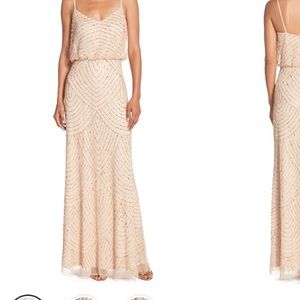 Adrianna Papell Sequin Champagne/Gold Dress - 0